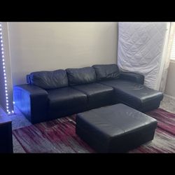 Black Leather Couch 