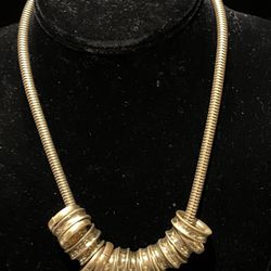 Bronze Gold Rings On Necklace 