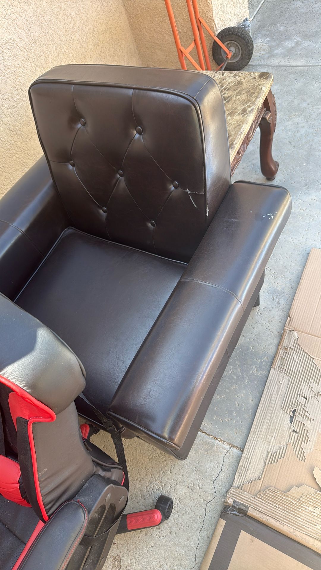 Arm Chair Recliner Game Chair Glass Table Desk