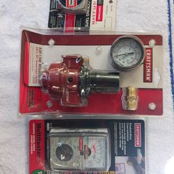 Vintage Craftsman air Line regulator,Craftsman multitester analog/pocket size Craftsman Locking tape