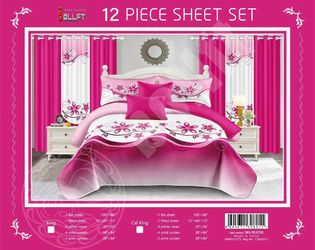 Bed sheets with curtains