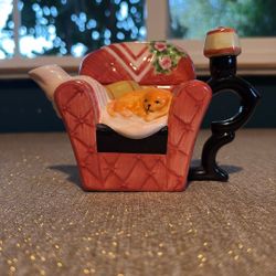 Houston Harvest gift products cat sleeping tea pot