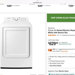 Samsung dryer practically brand new moving out of state $300 obo