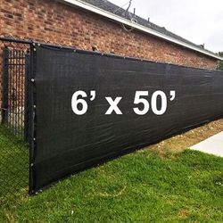 (NEW) $45 Privacy Fence 6x50 FT Screen Cover, Mesh Shade Cover for Garden Wall Yard Backyard