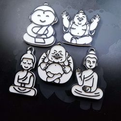 Budist Buddhism Keychains Black 5x 