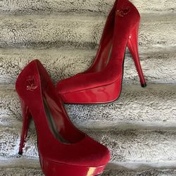 New Red Suede Platform Women’s High Heels 