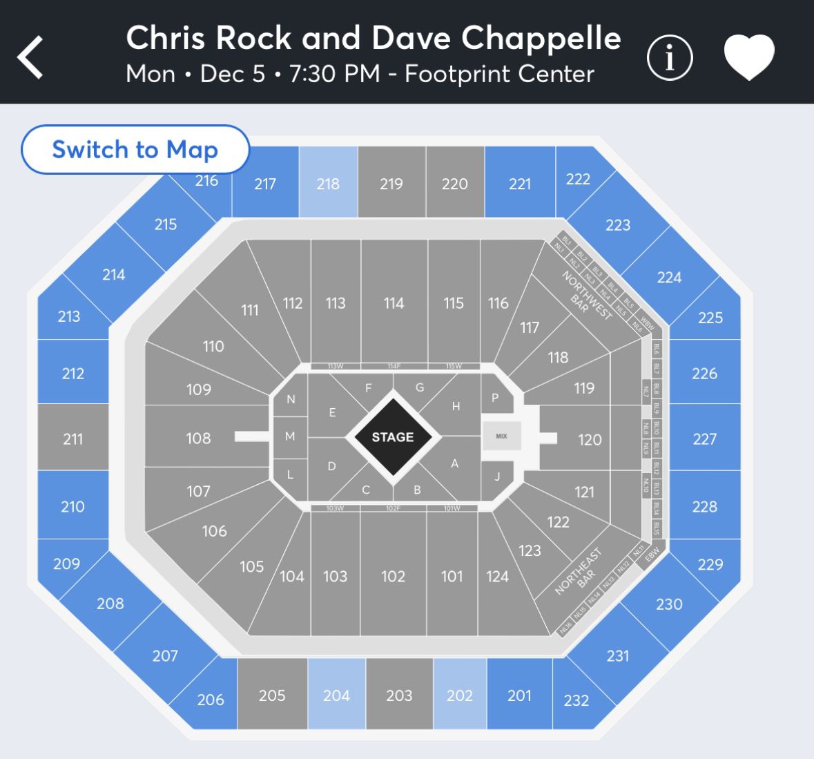 Chris Rock and Dave Chappelle Footprint center $350 Each