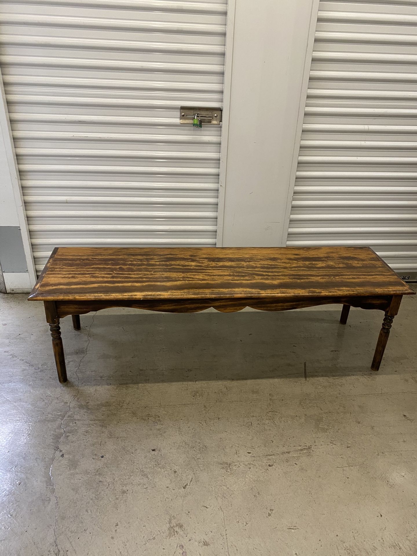 Coffee Table Cocktail Solid Wood Long Antique
