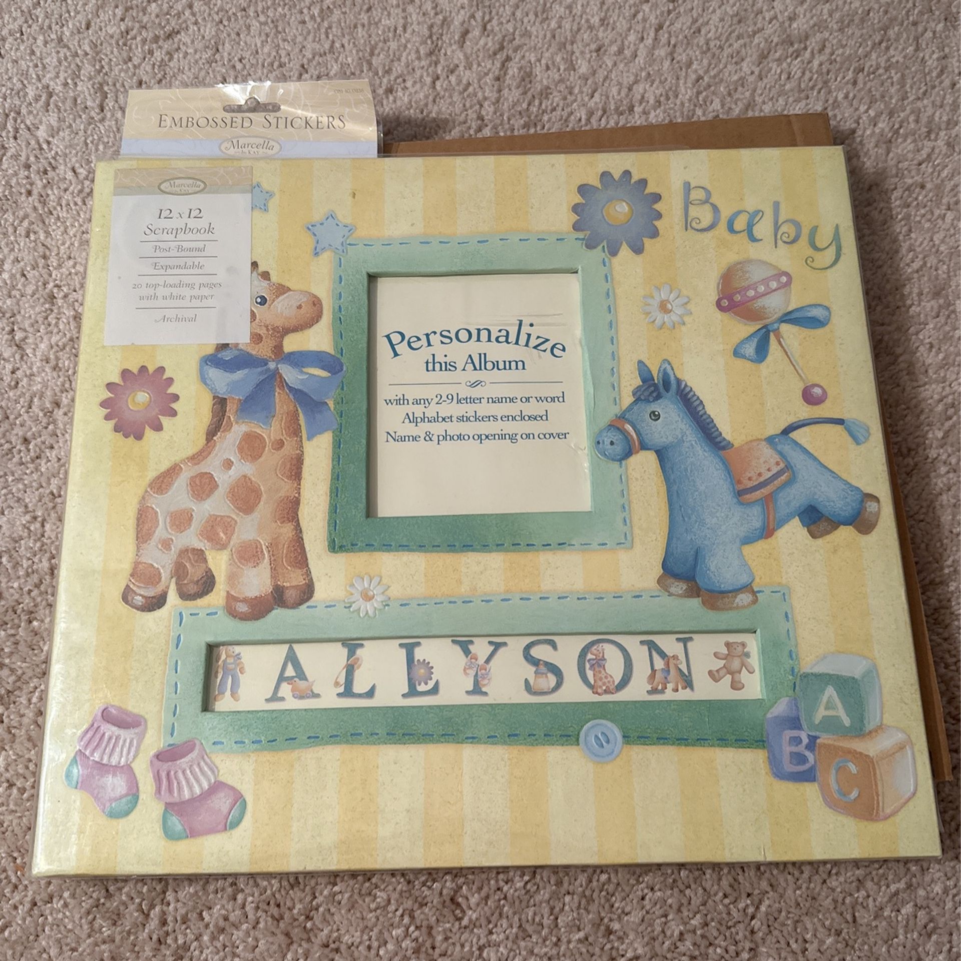 2 Brand New Baby Scrapbooks With Pages & Stickers