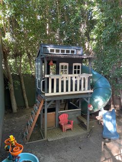KidKraft Outdoor Wooden Playhouse with Slide