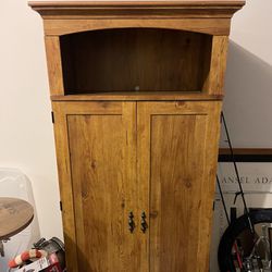 Wooden Hutch with small pullout desk and storage