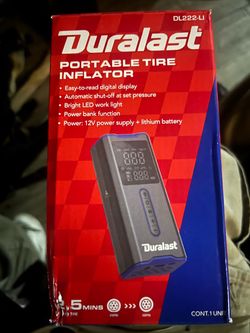Title: Duralast Portable Tire Inflator DL222-LI – Digital Display – $30 OBO
