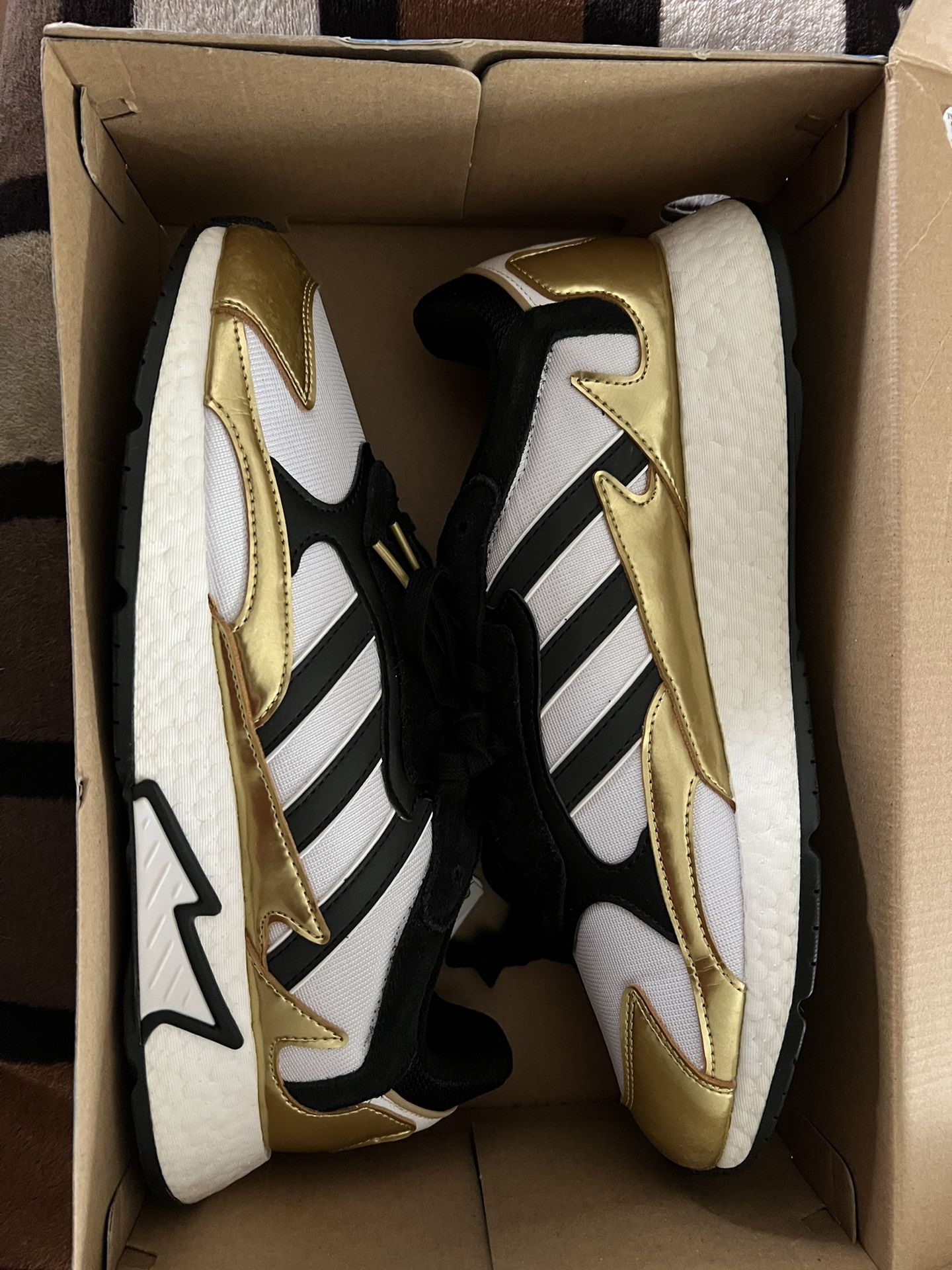 Adidas Tresc Run Gold/White/Black Aka “Black Metallic Gold” size 11.5 Brand New