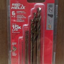 Milwaukee [48-89-2330] Red Helix Hard Metal 6pc Cobalt Drill Bit Set