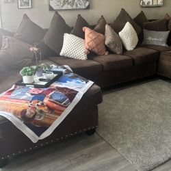 Sectional Couch Brown