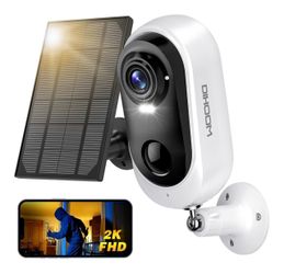 2K/3MP Solar Camera Surveillance Exterieur for Home Security