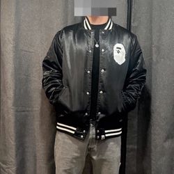 Bape New Years Premium Jacket Black And Navy Men And Women