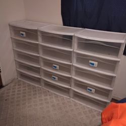Plastic drawers. Room Essentials Five tall twelve dollars