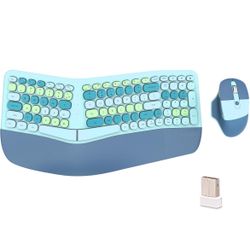 Wireless Ergonomic Keyboard and Mouse Combo with PU Wrist Rest *BRAND NEW*