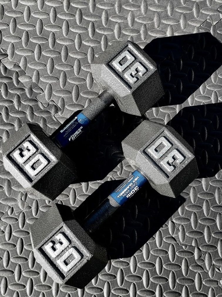 NEW 30lbs Hex Dumbbell weight set (60lbs total) ▪︎FREE DELIVERY ✅✅🚀 ▪︎