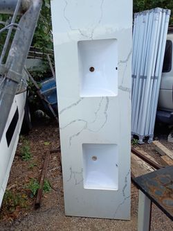 Brand new Double Undermount Sink Quartz Vanity Top