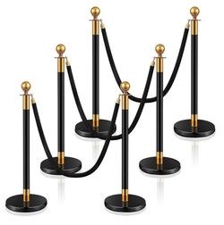 2 sets AVAILABLE ***BRAND NEW*** (6) Black & Gold Stanchion Post for Sale NOT rent