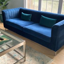 Blue Velvet Sofa