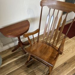Rocking Chair And Small Table Set