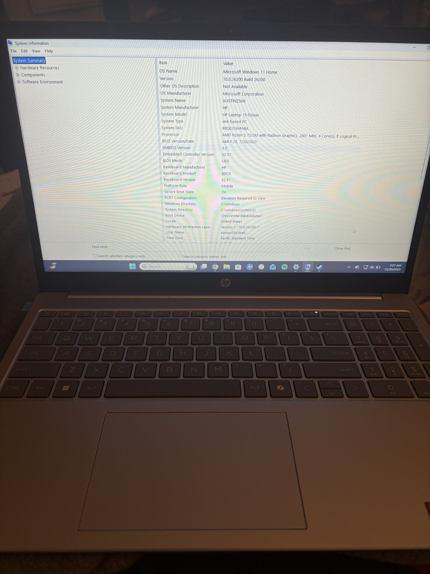 HP 15.6” Laptop AMD Ryzen 5 7520U, 8 GB RAM, 512 GB SSD, AMD Radeon Graphics, Windows 11 Home
