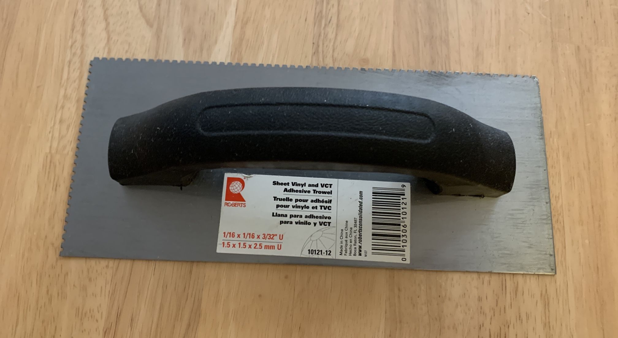 Sheet Vinyl and VCT Adhesive Trowel