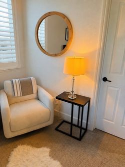 Round Wooden Mirror