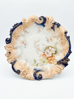 Antique Porcelain Decorative Bowl with Floral Design