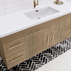 NEW :: Single Spring Teak Bathroom Vanity :: 60 " ::