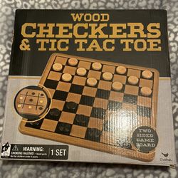 Wood Checkers & Tic Tac Toe $30