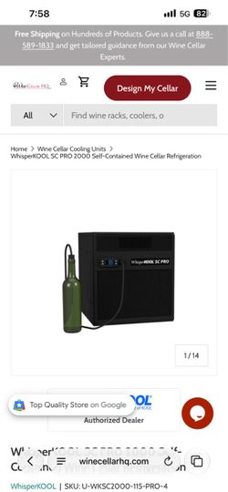 Wine cellar cooler unit