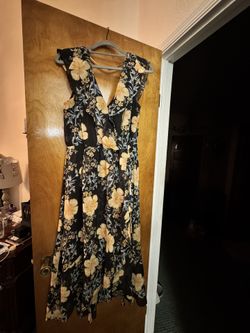 Navy Blue Flower Dress