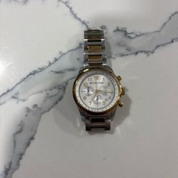 Michael Kors Watch Unisex MK8144 Chronograph Round Two Tone Stainless Steel Gold