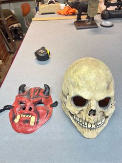 Skull mask devil mask Halloween decor vintage