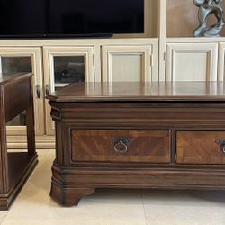 2 pc matching Ashley Hamlyn Lift-Top Cocktail Table & End Table