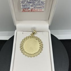 10KY Circle Rolex Memory Pendant