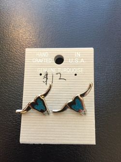Turquoise Longhorn earrings