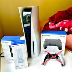 Sony PlayStation 5 Disc Edition Console BUNDLE - 23 Games, 1 Controller, Remote, Charging dock