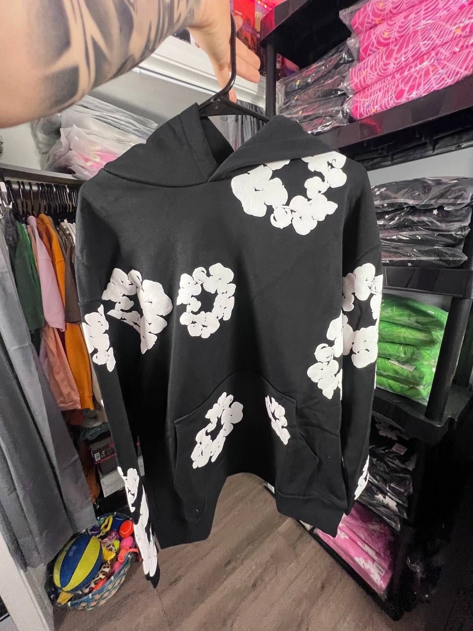Black And White Denim Tears Hoodie