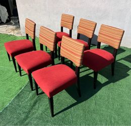 Set of 6 modern upholstered dining chairs