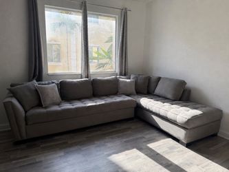 Grey Cindy Crawford Sectional and FREE coffee table!