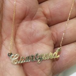 14k Gold Name any name & Chain 18 inch long