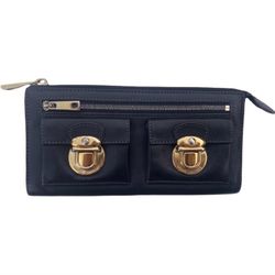 Marc Jacobs zippered black leather wallet