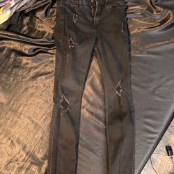 Hollister black distressed high rise skinny jeans