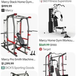 Marcy ProSmith Gym Machine with full Gold's weight set