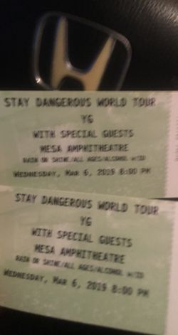 Yg stay dangerous tour 2 tickets